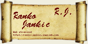 Ranko Jankić vizit kartica